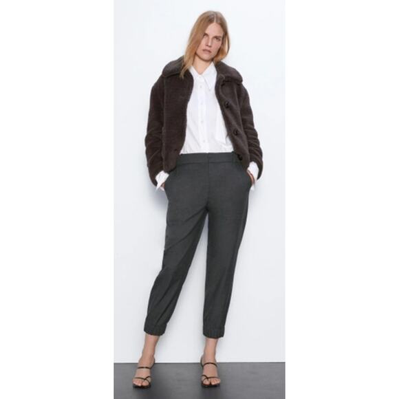 Zara Grey Jogger Style Pants Trousers 6 - Picture 1 of 12